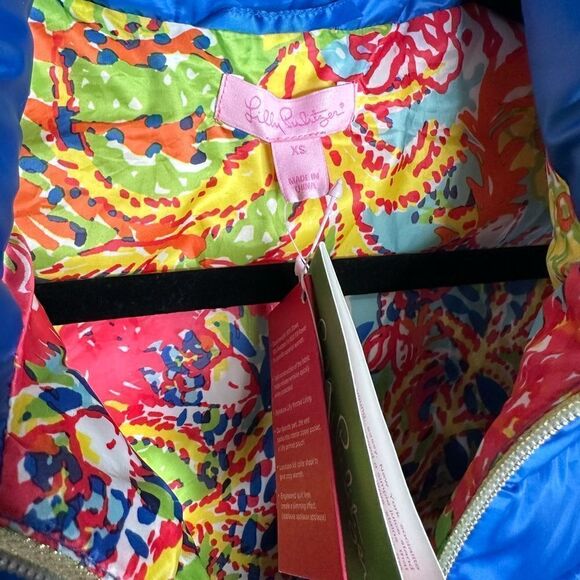 NWT Lilly Pulitzer Allie Packable Down Puffer Vest Brewster Blue Size XS - Picture 9 of 9